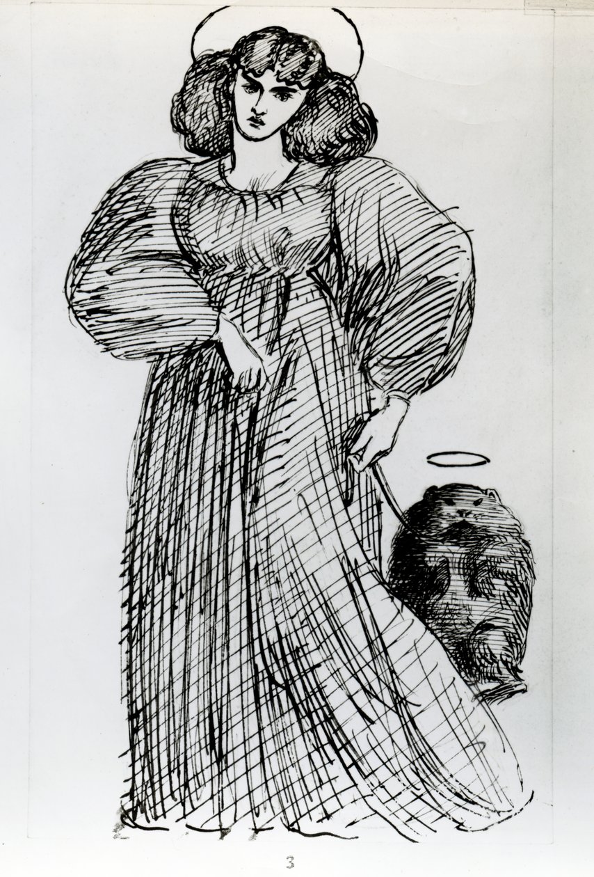 Mrs. Morris und das Wombat, 1869 von Dante Gabriel Charles Rossetti