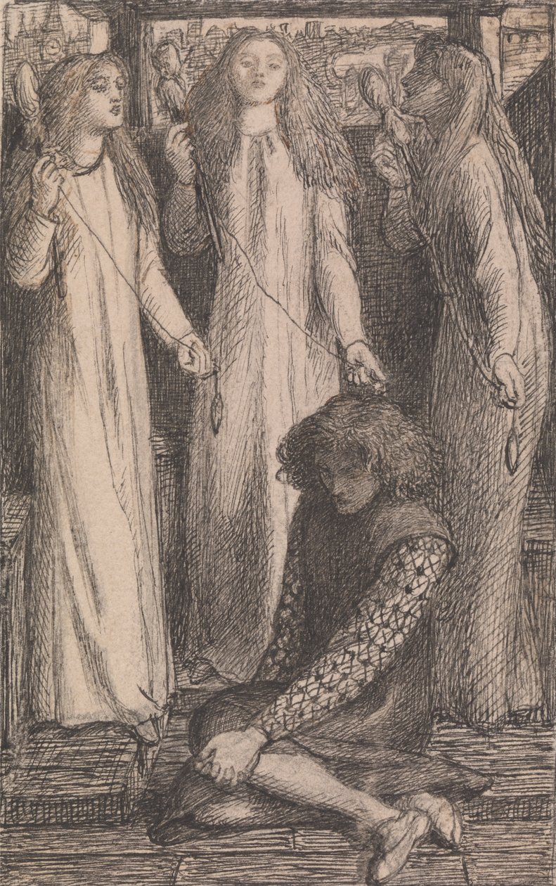 Illustration zu den Maids of Elfen-Mere von Dante Gabriel Rossetti