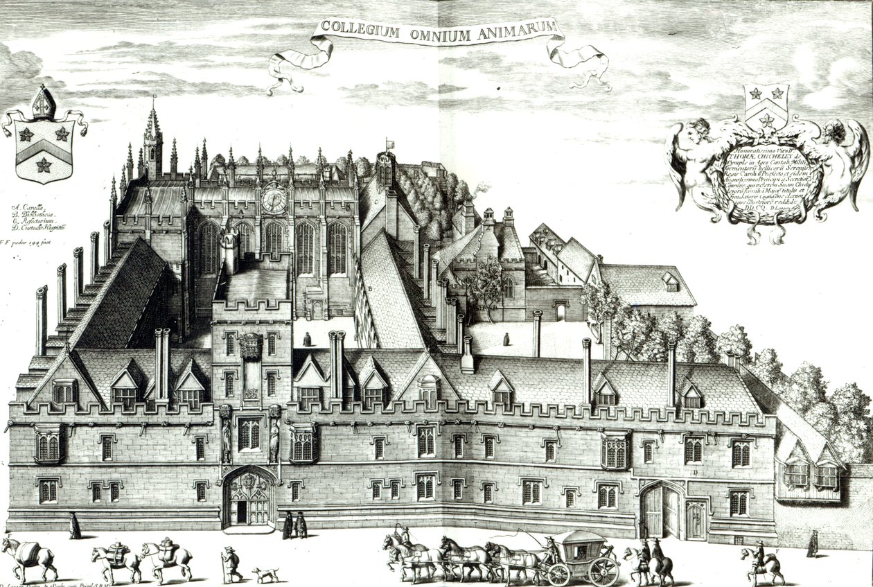 All Souls College, Universität Oxford, 1675 von David Loggan