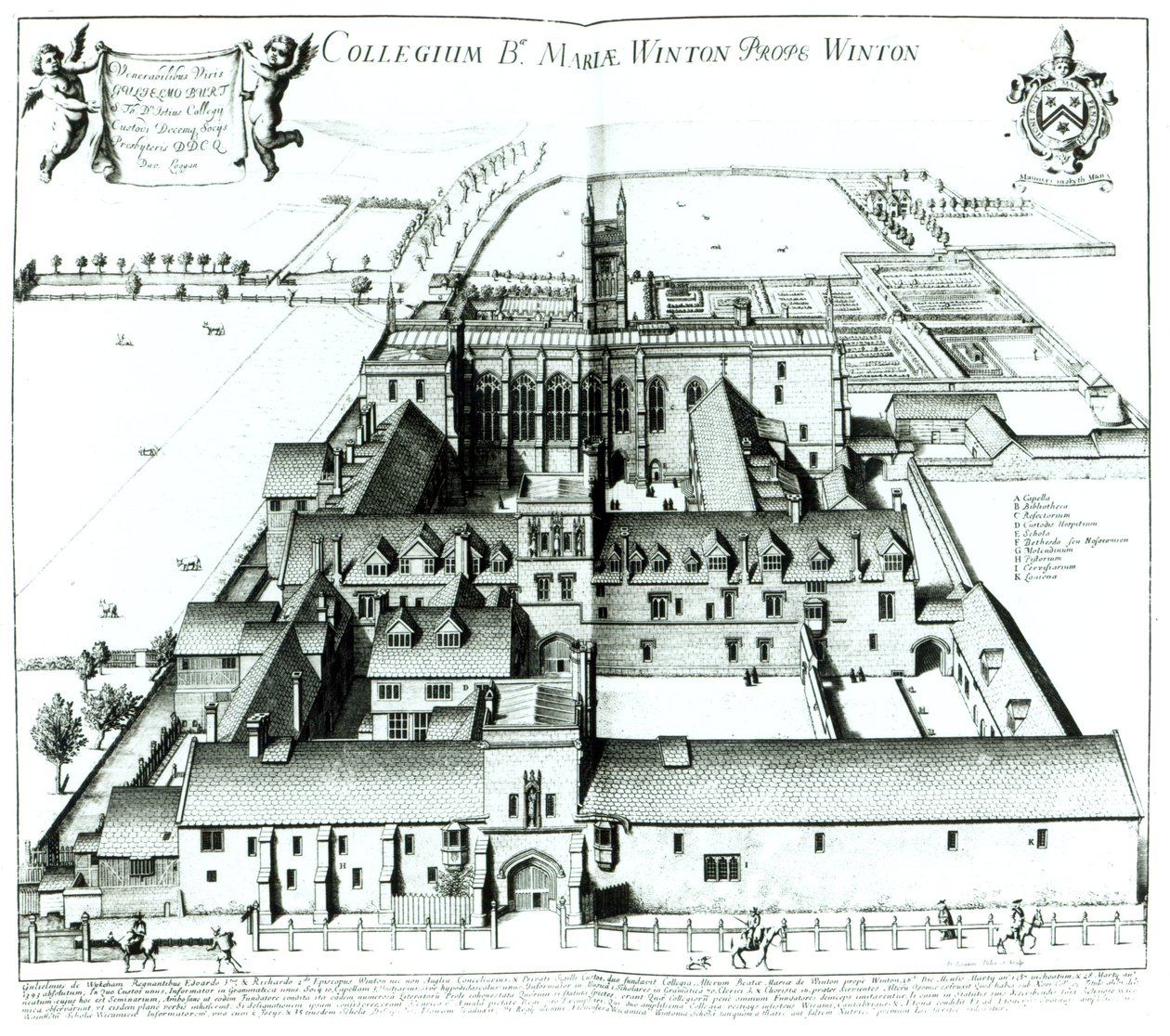 Winchester College, aus einer Sammlung topografischer Illustrationen 