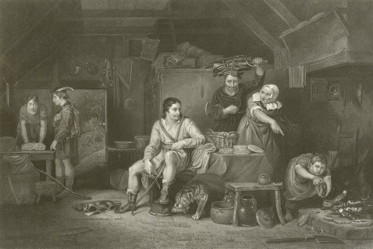 Alfred in der Hütte des Hirten von David Wilkie