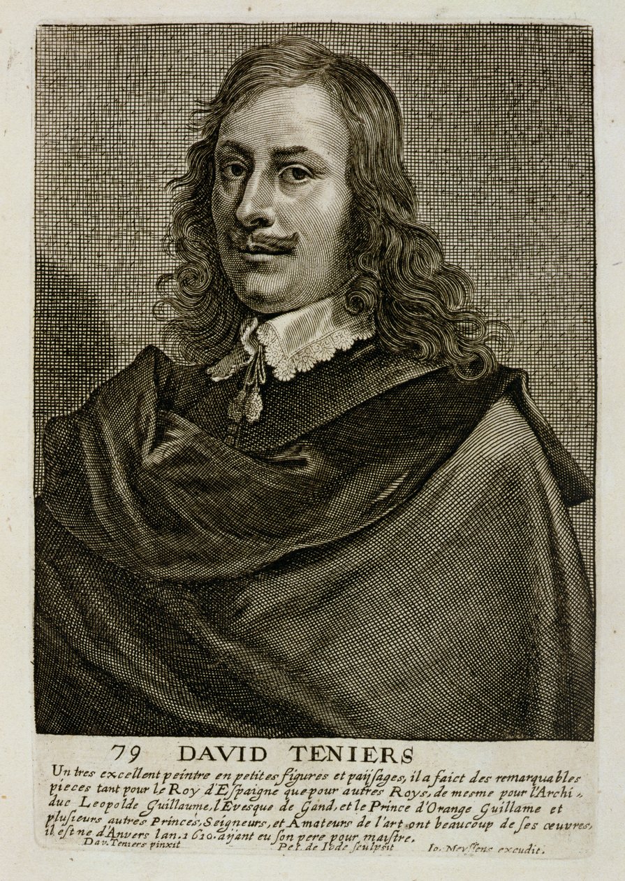 Selbstporträt, Platte 79 aus einer Serie von Künstlerporträts, gestochen von Pieter de Jode II (1606-n.1674) von David Teniers the Younger