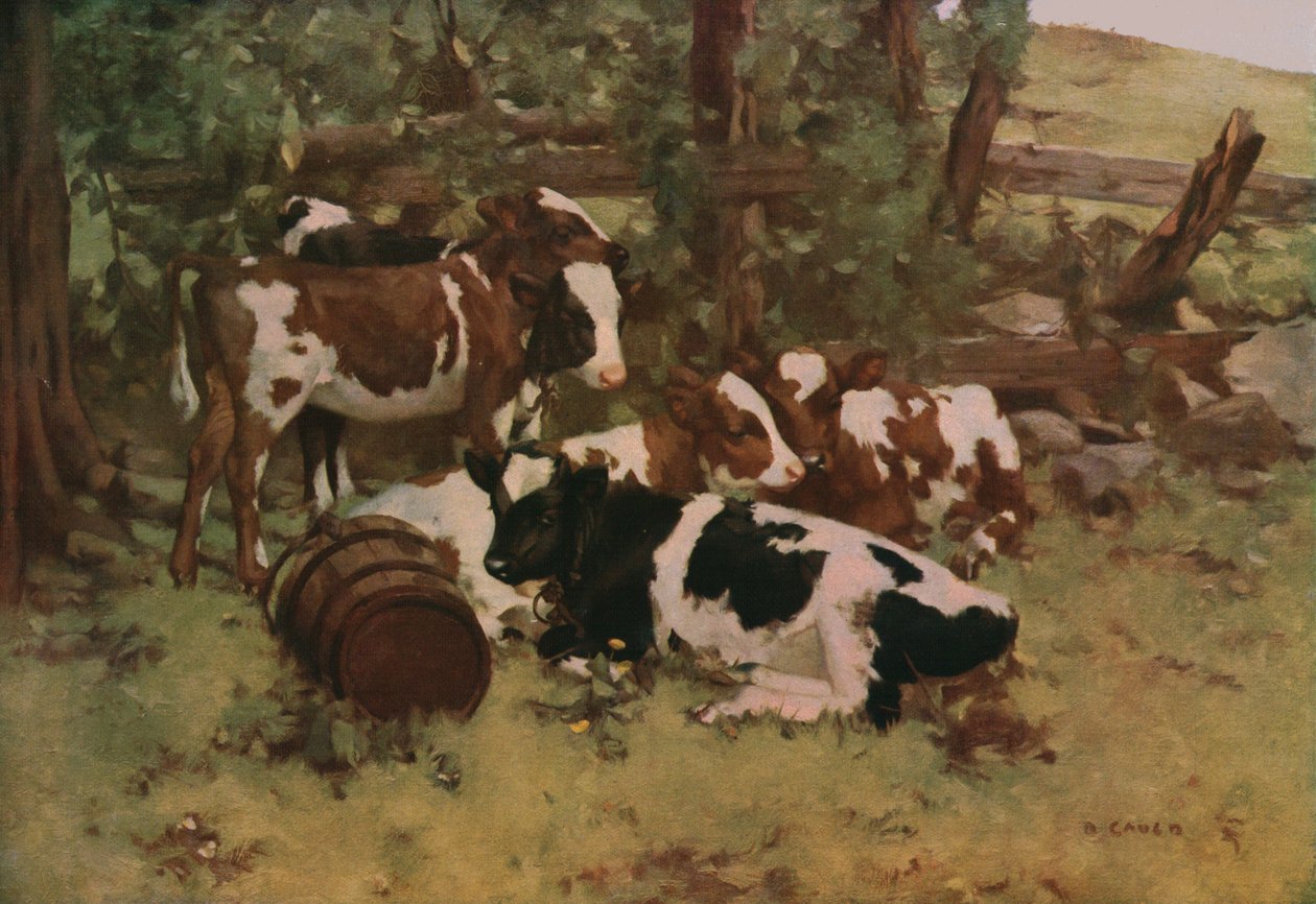 Zufriedenheit, um 1903, um 1930 von David Gauld