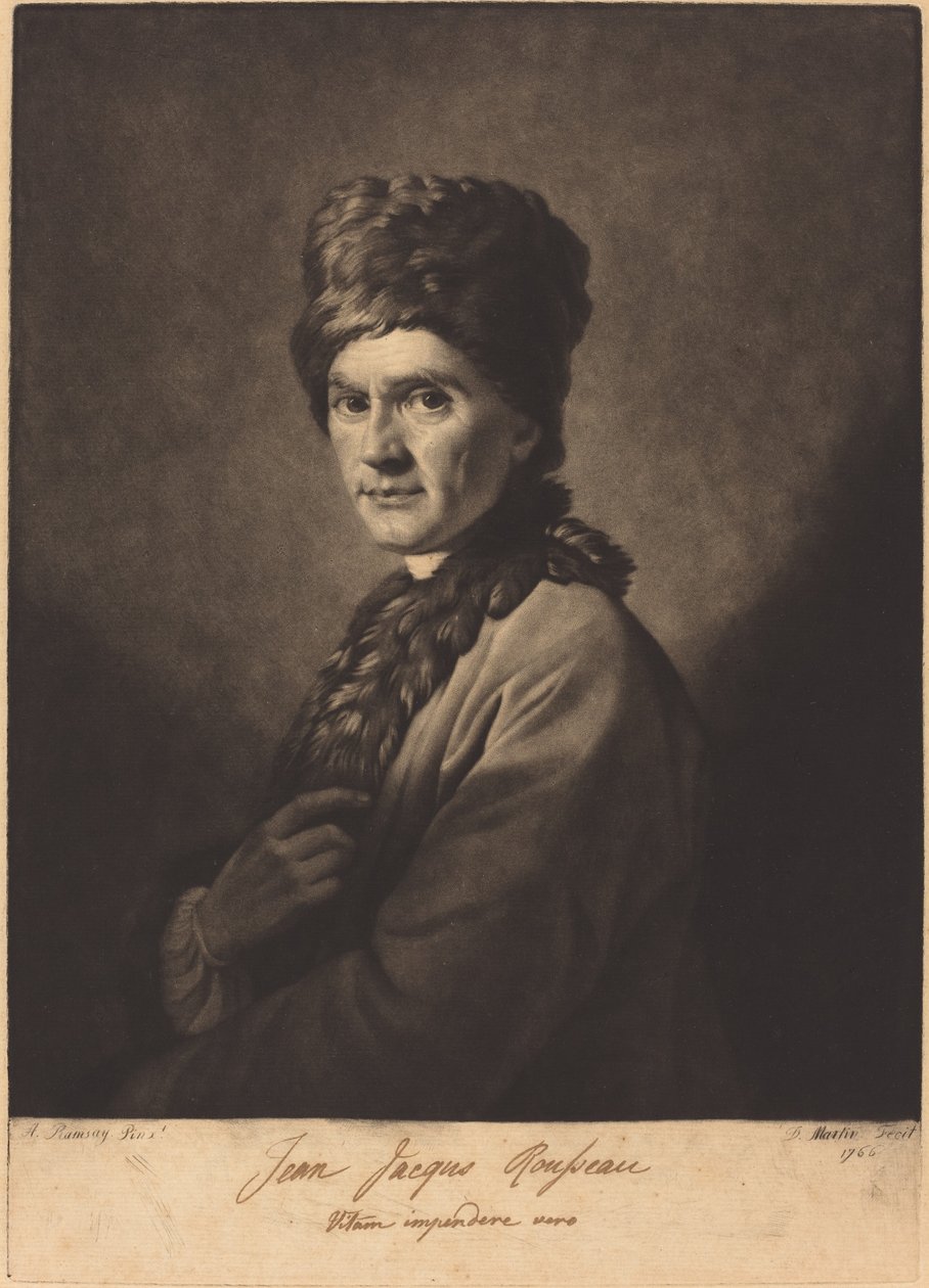 Jean Jacques Rousseau von David Martin after Allan Ramsay