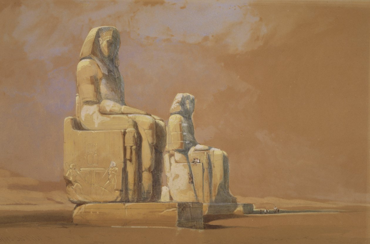 Kolossi, Theben, 1838 von David Roberts