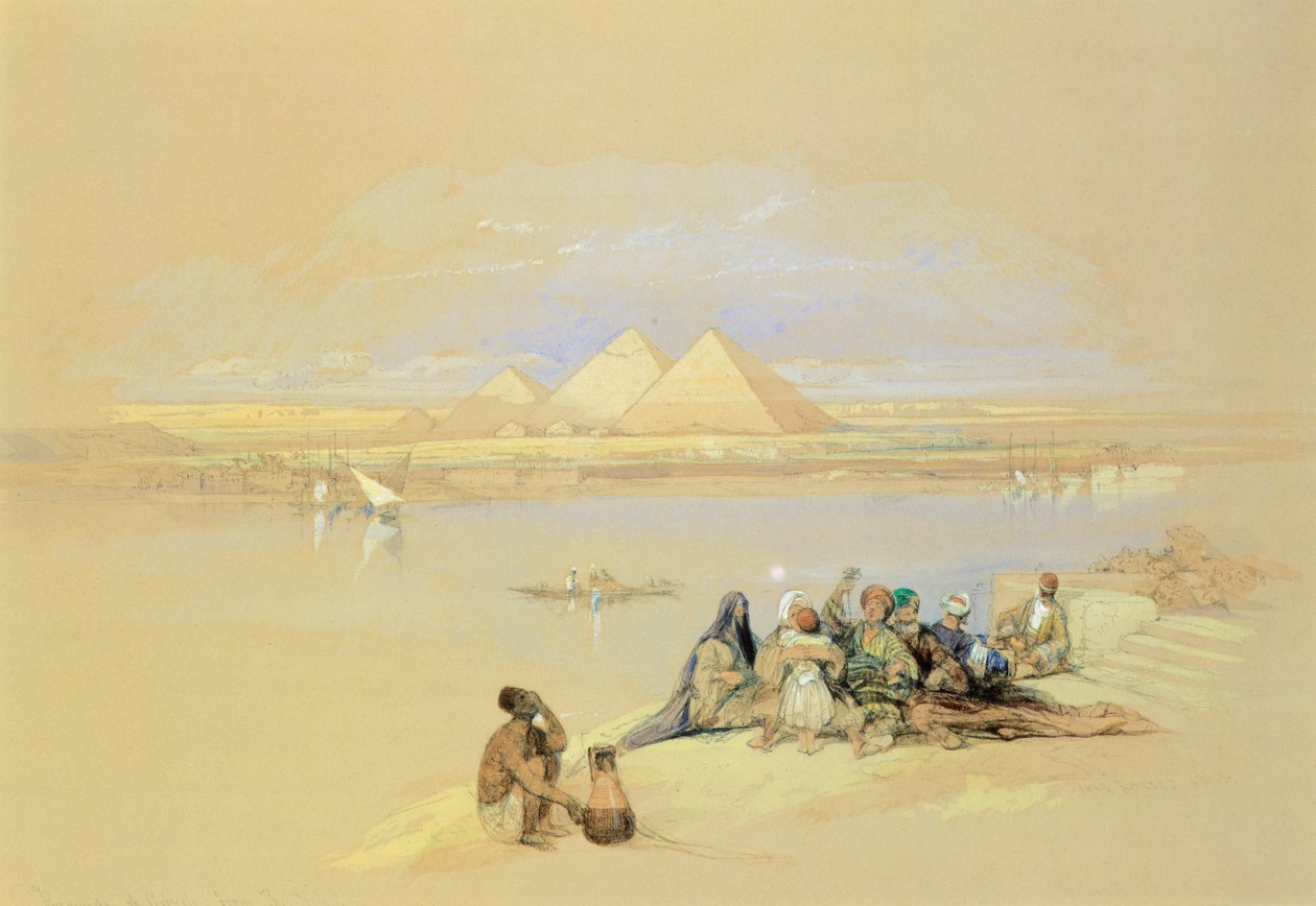 Ägypten, Gizeh, Pyramiden, von David Roberts von David Roberts