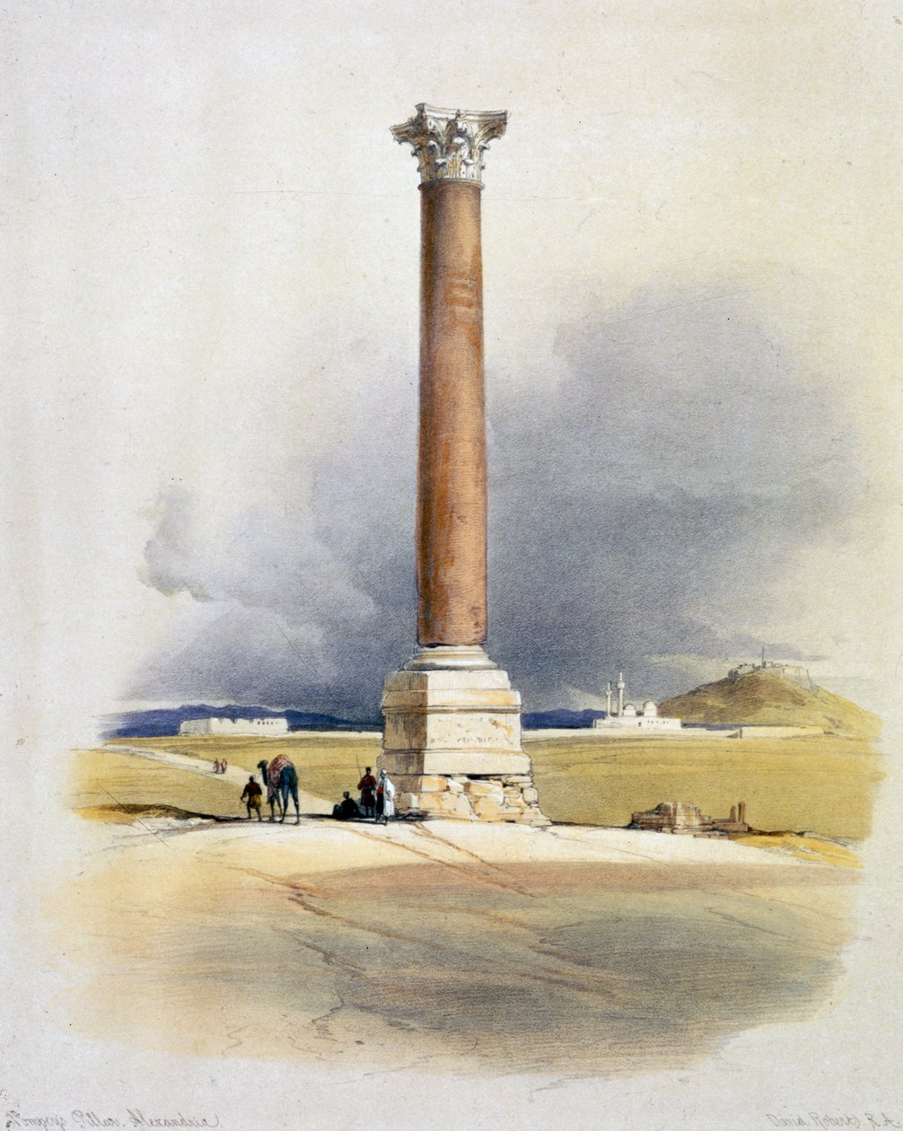 Pompeius-Säule, Alexandria, Ägypten, 19. Jahrhundert von David Roberts