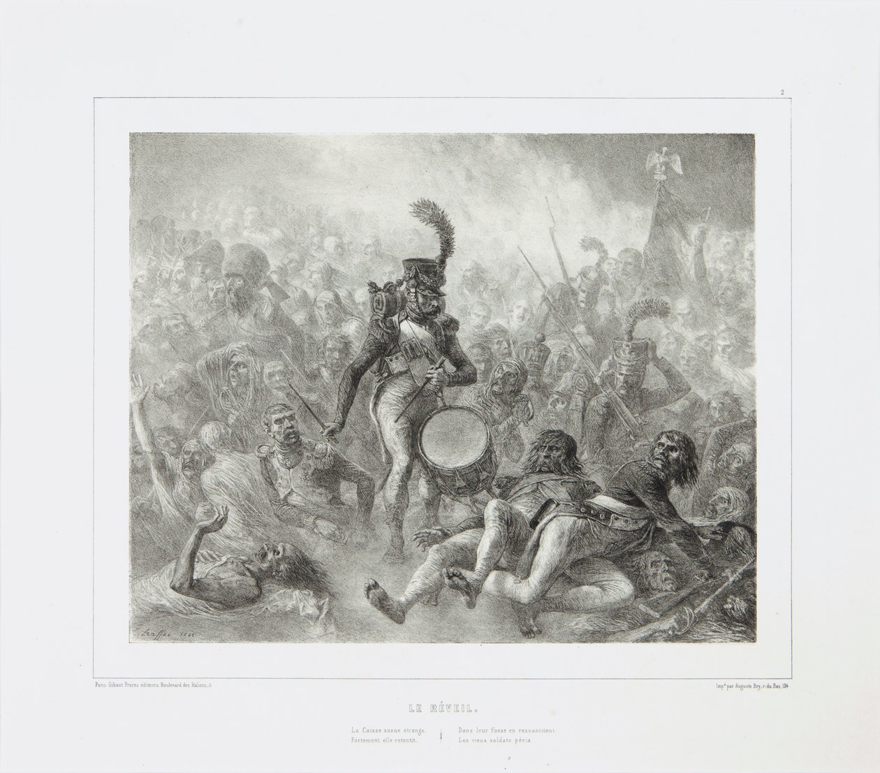 Die Trommel weckt die toten Soldaten, 1842 von Denis Auguste Marie Raffet