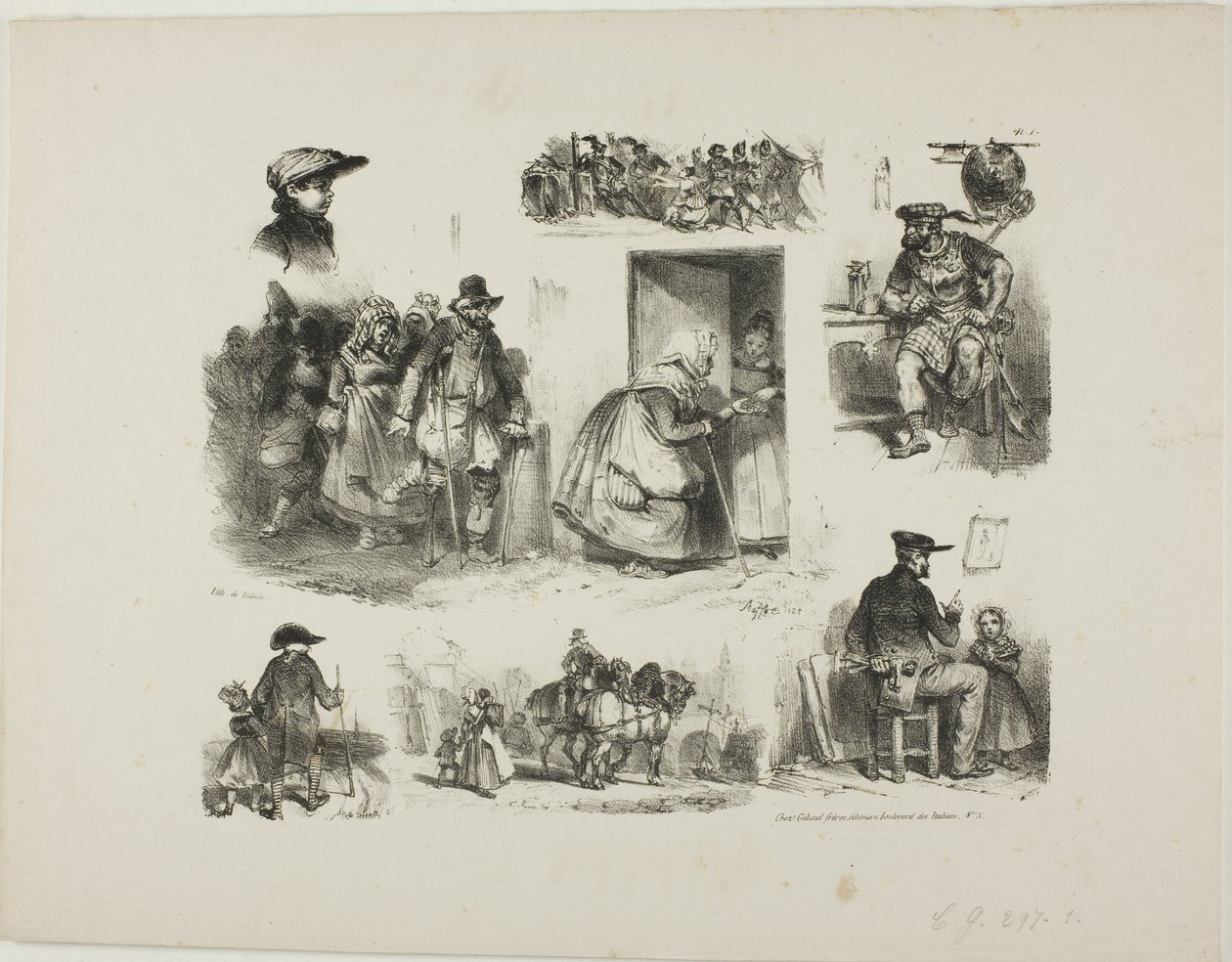 Blatt mit Skizzen von Denis Auguste Marie Raffet
