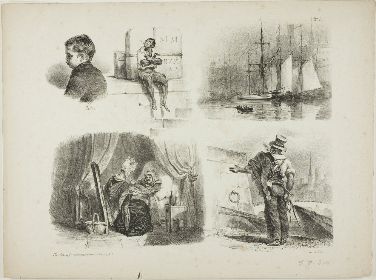 Blatt mit Skizzen von Denis Auguste Marie Raffet