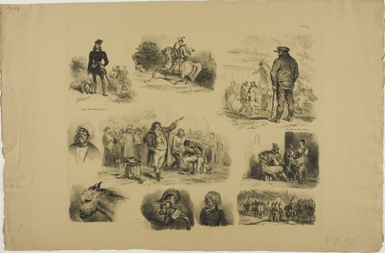 Blatt mit Skizzen von Denis Auguste Marie Raffet