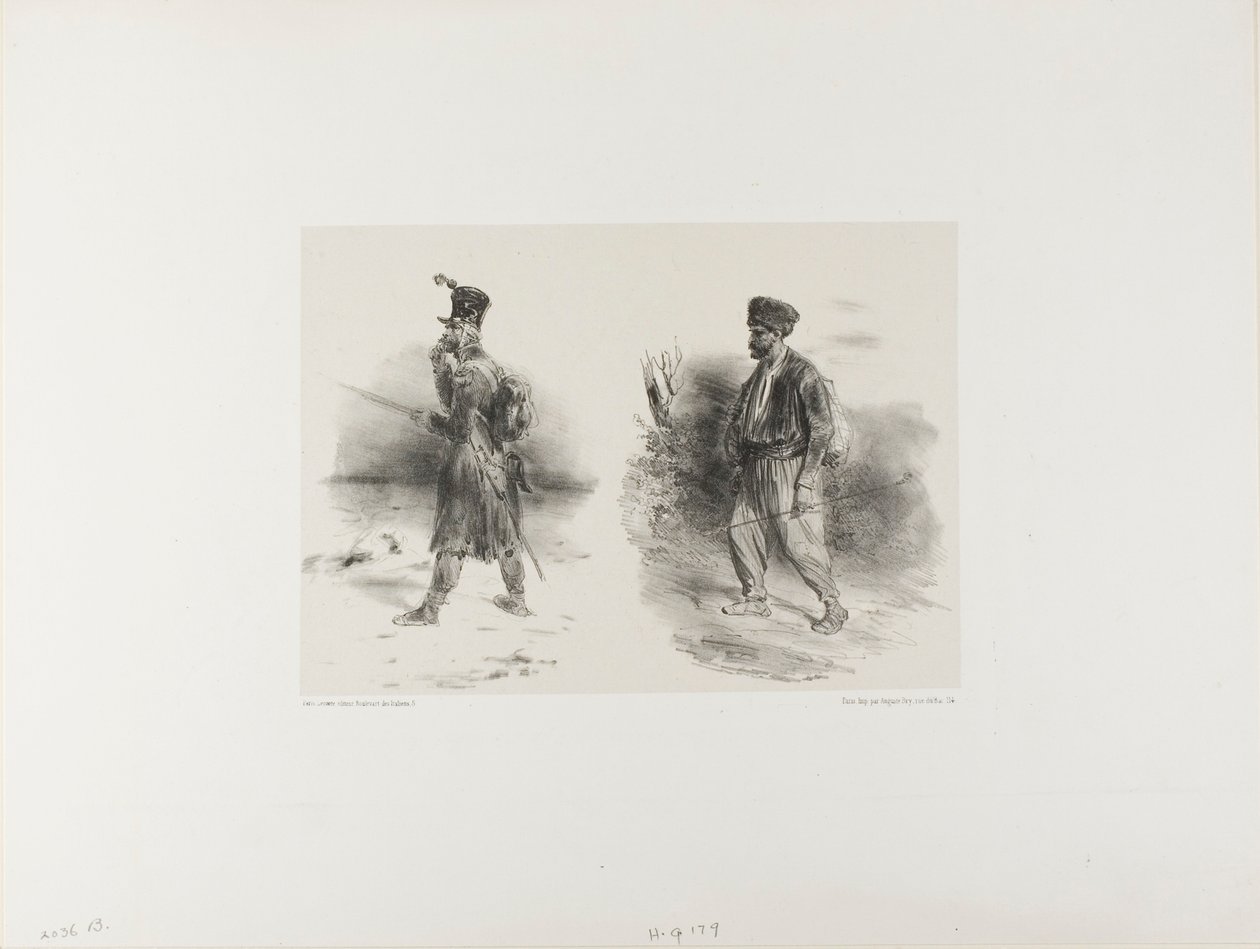Blatt mit verstümmelter Skizze von Denis Auguste Marie Raffet