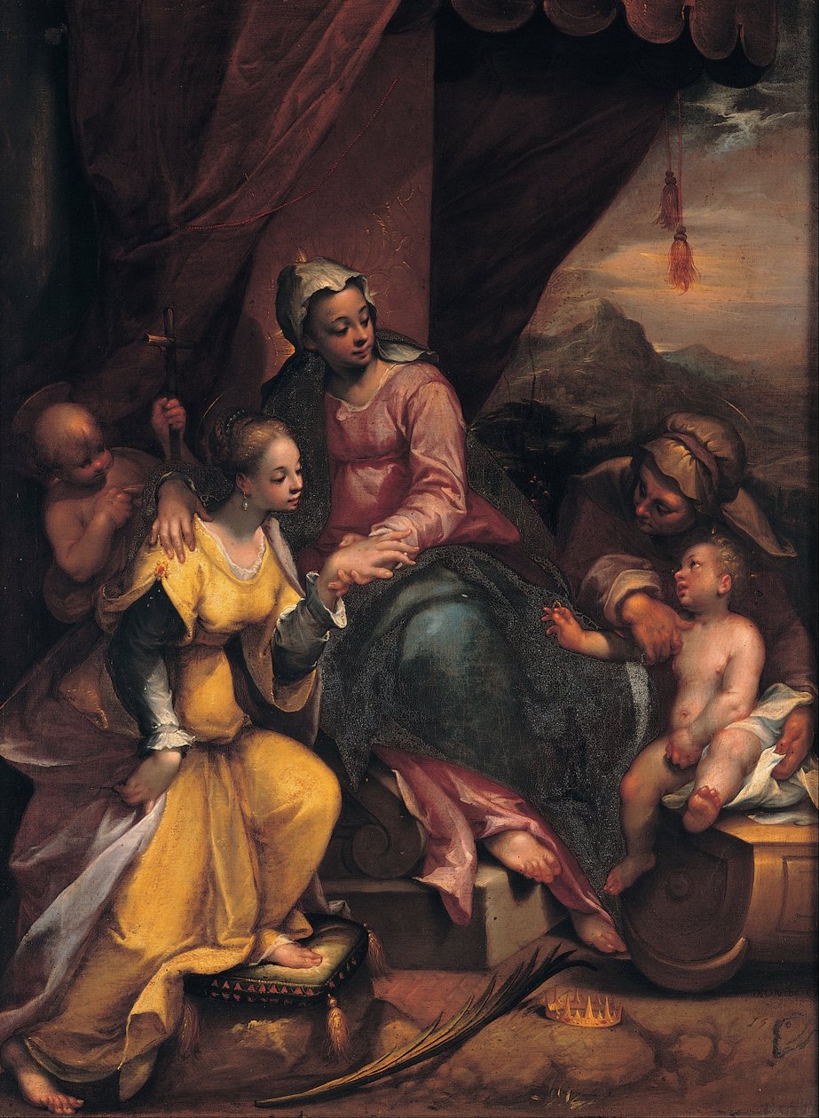 Mystische Hochzeit der Heiligen Katharina von Denys Calvaert