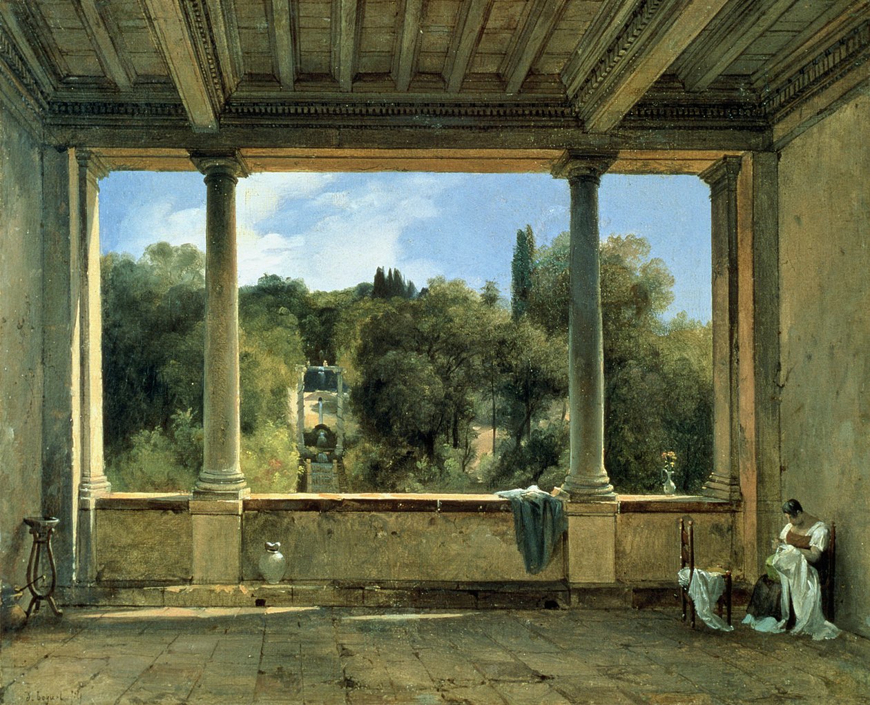 Blick von der oberen Loggia der Villa Aldobrandini in Frascati von Didier Boguet