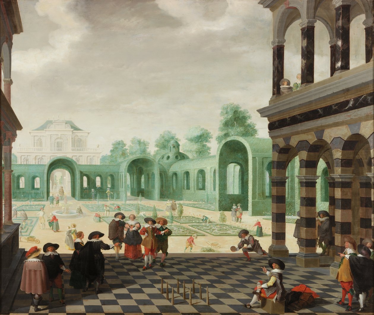 Eine niederländische Gartenszene, 1636 von Dirck van Delen