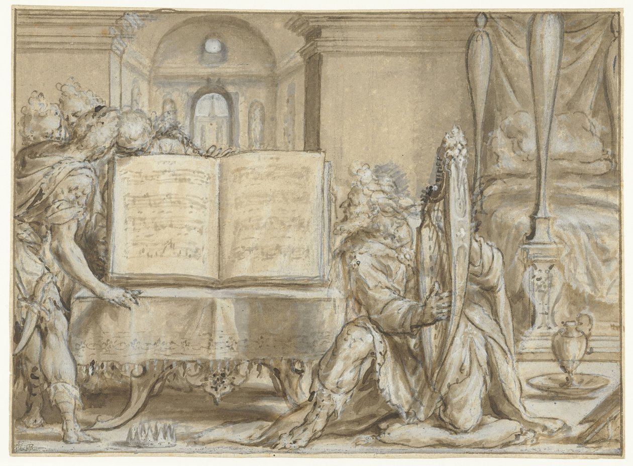 David als Psalmist von Dirck Barendsz.