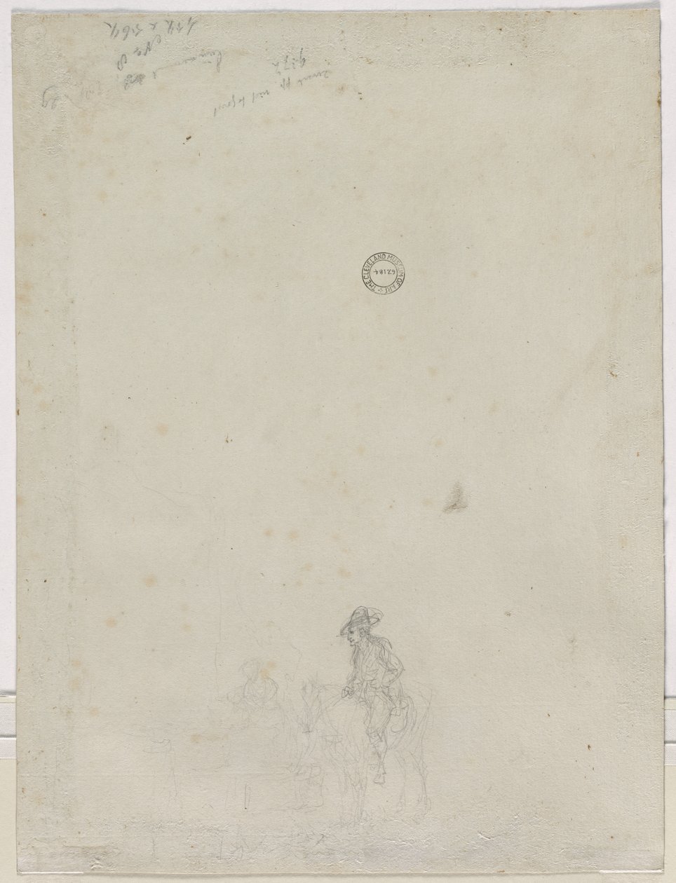 Skizze von Bauern an einem Brunnen (verso) von Dirk Langendijk