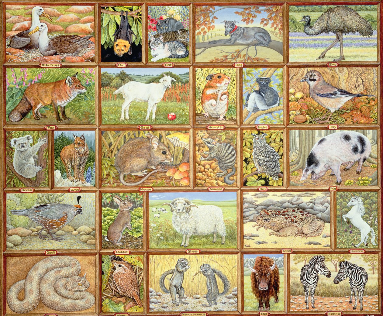 Alphabetische Tiere von Ditz