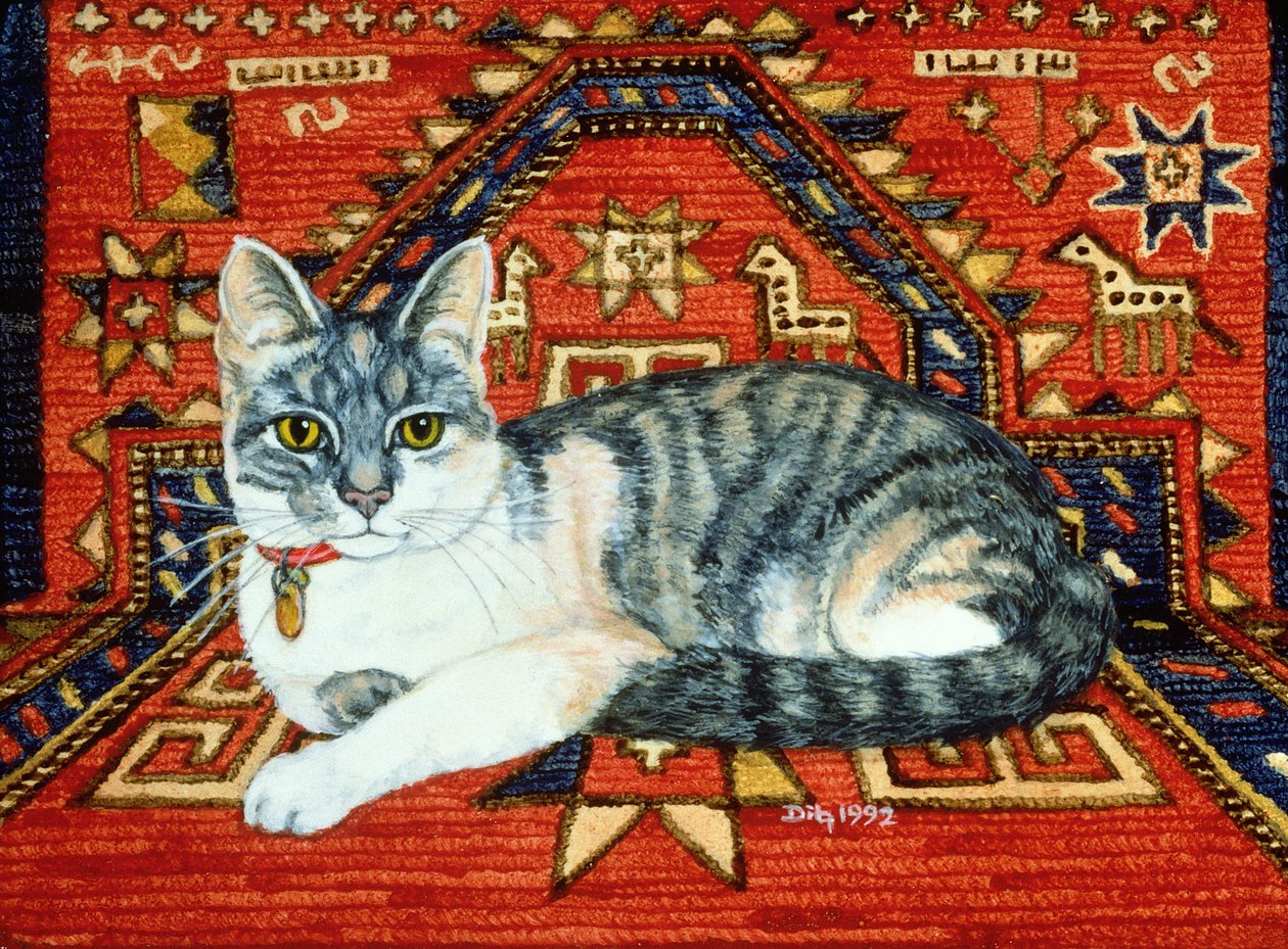 Erster Teppich-Katzen-Flicken, 1992 von Ditz