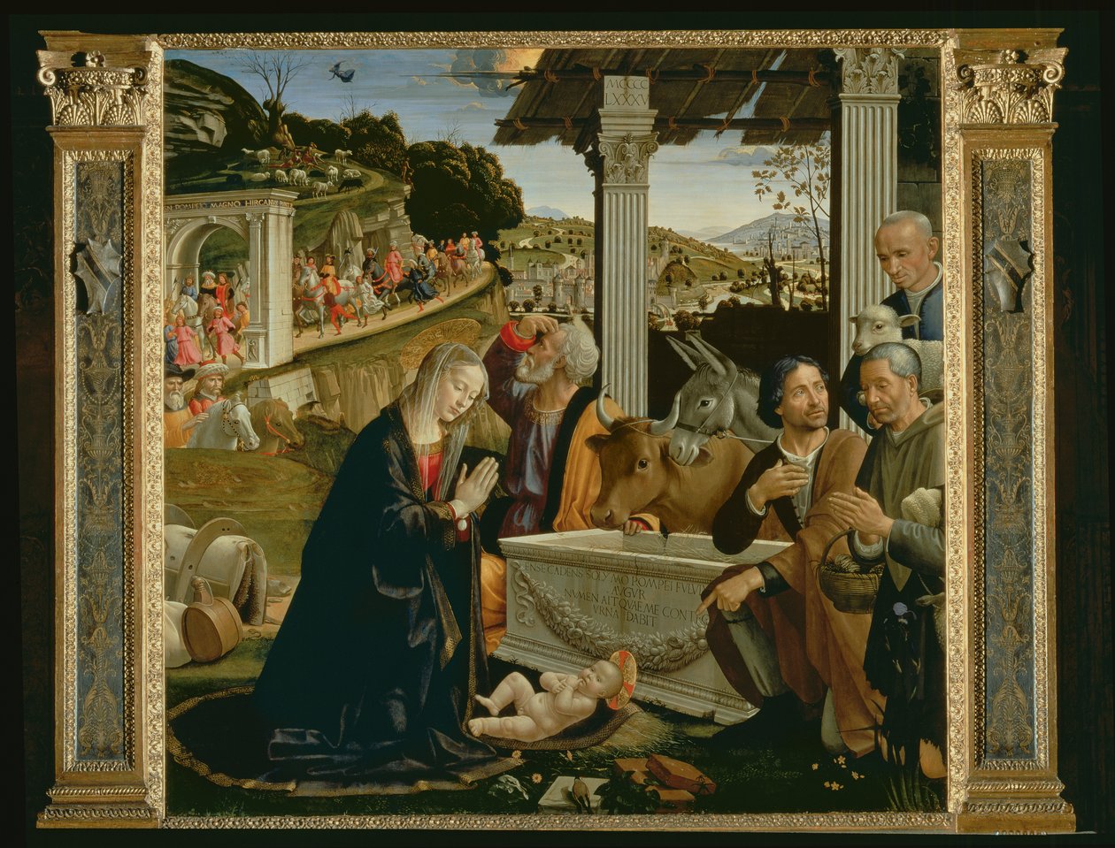 Anbetung der Hirten, 1485 (Detail) von Domenico Ghirlandaio