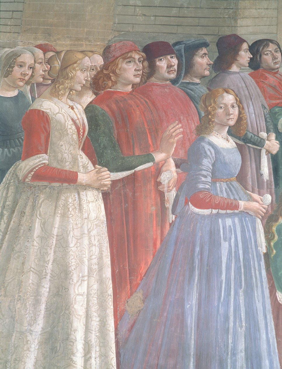 Florentiner Zuschauer, aus dem Zyklus des Hl. Franziskus, Sassetti-Kapelle, 1483 (Detail) von Domenico Ghirlandaio