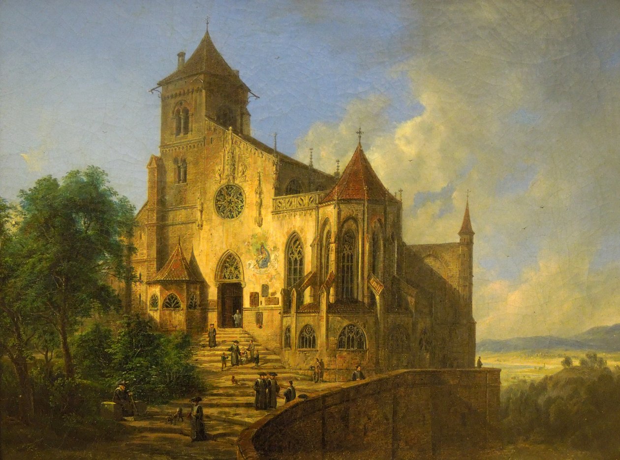 Landschaft mit einer Kirche von Domenico Quaglio the Younger