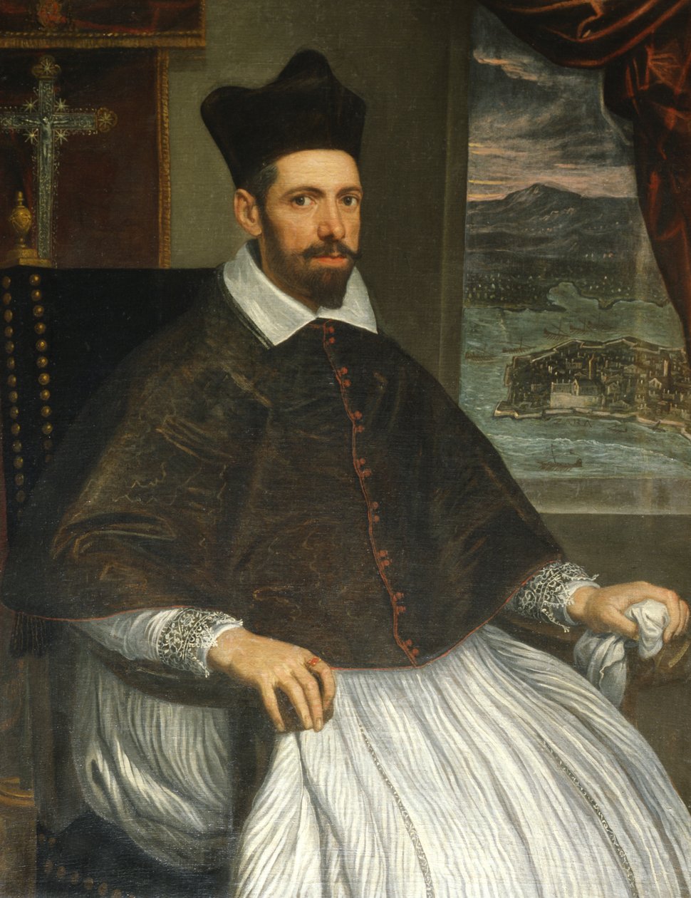 Porträt von Luca Stella, Erzbischof von Zadar von Domenico Robusti Tintoretto