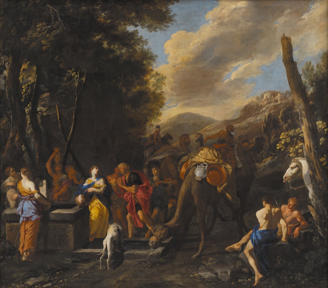 Rebekka und Eliezer am Brunnen von Domenico Gargiulo