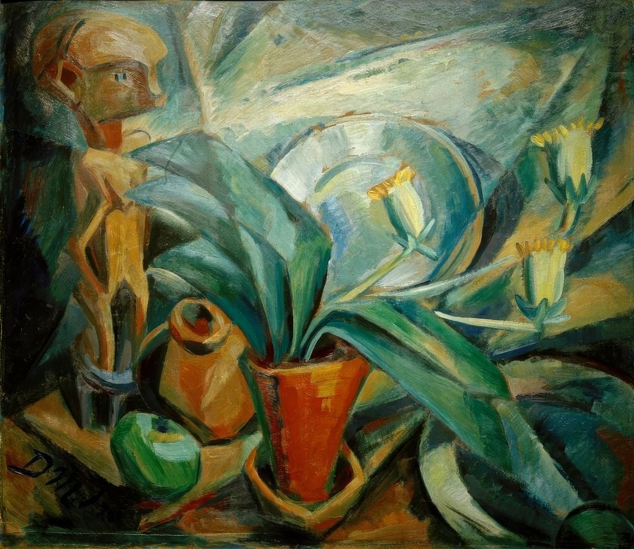 Stillleben mit Calla und Figur von Dorothea Mätzel Johannsen