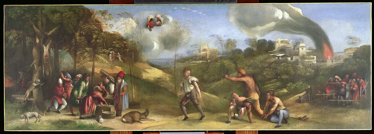 Die sizilianischen Spiele, eine Szene aus der Aeneis, Teil des Frieses im Camerino von Herzog Alfonso d