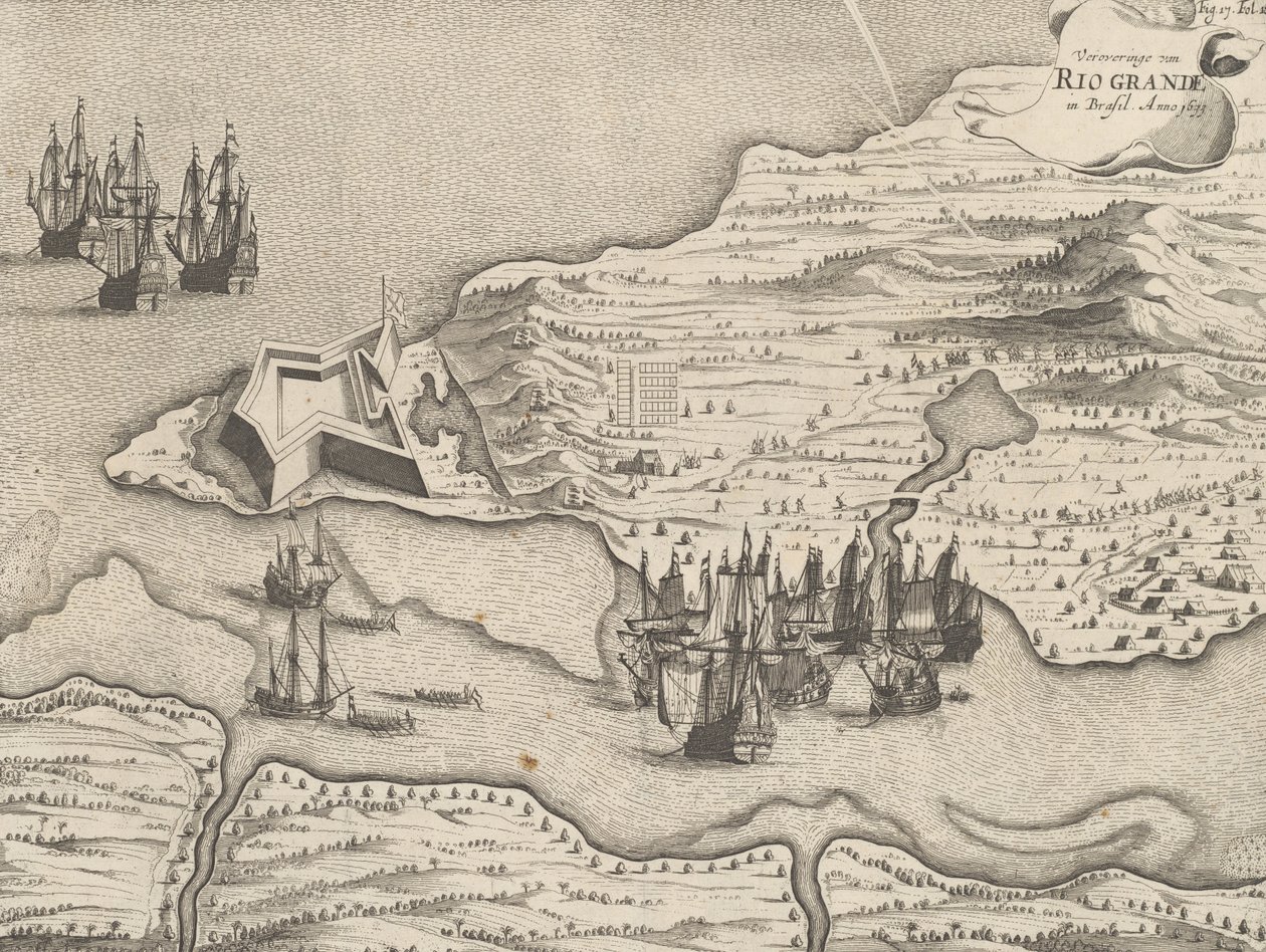 Eroberung von Rio Grande in Brasilien, Dezember 1633, 1649-51 von Dutch School