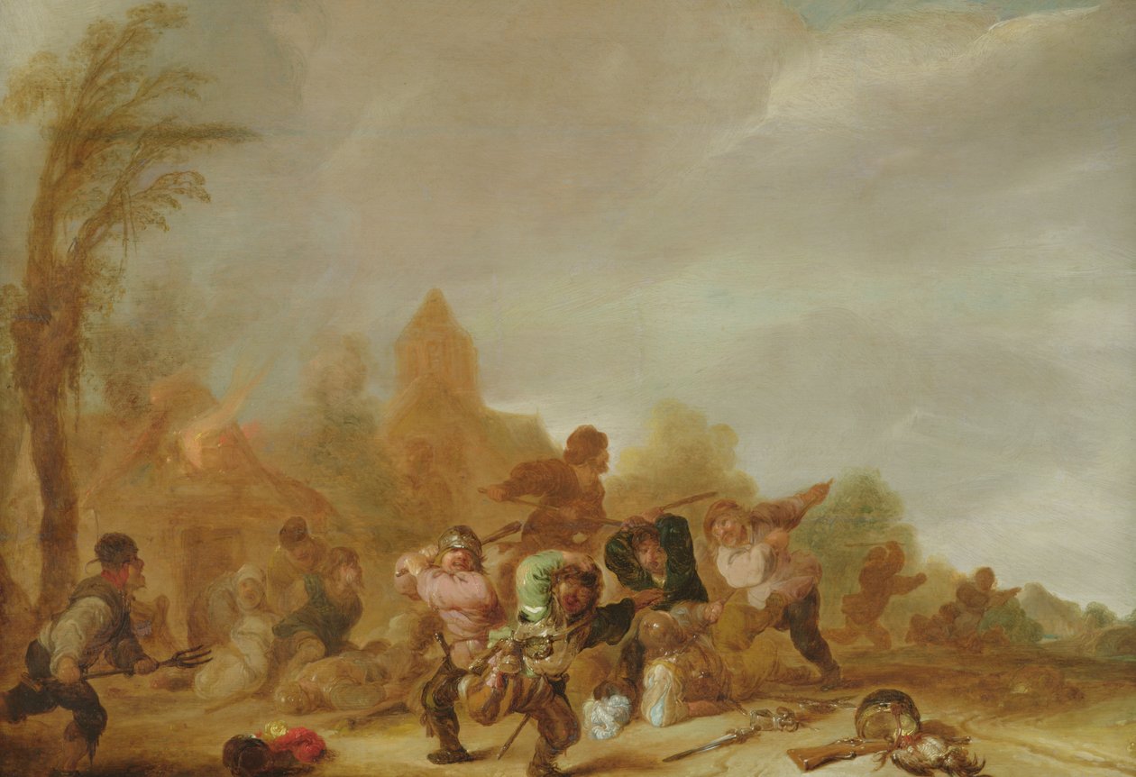 Schlägerei zwischen Soldaten und Bauern von Dutch School
