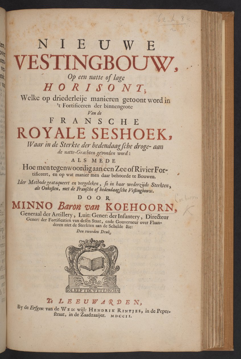 Titelseite von Nieuwe Vestingbouw von Dutch School