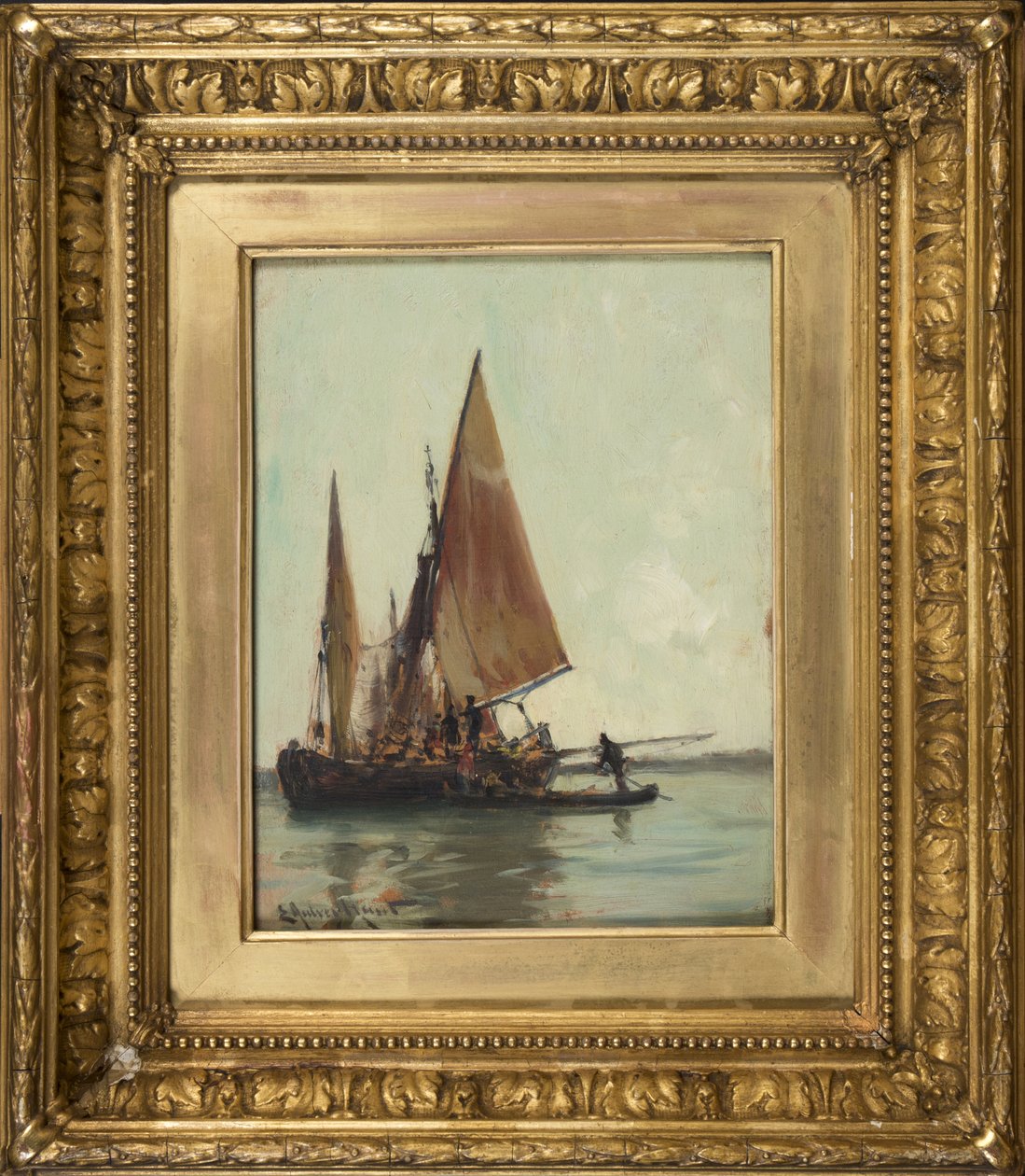 Venezianische Barke auf der Lagune von E. Aubrey Hunt