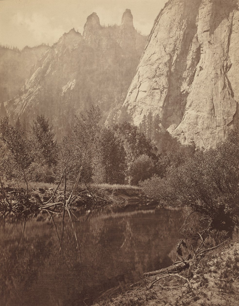 Kathedralenspitzen, Tal des Yosemite, 1872 (Foto) von Eadweard Muybridge