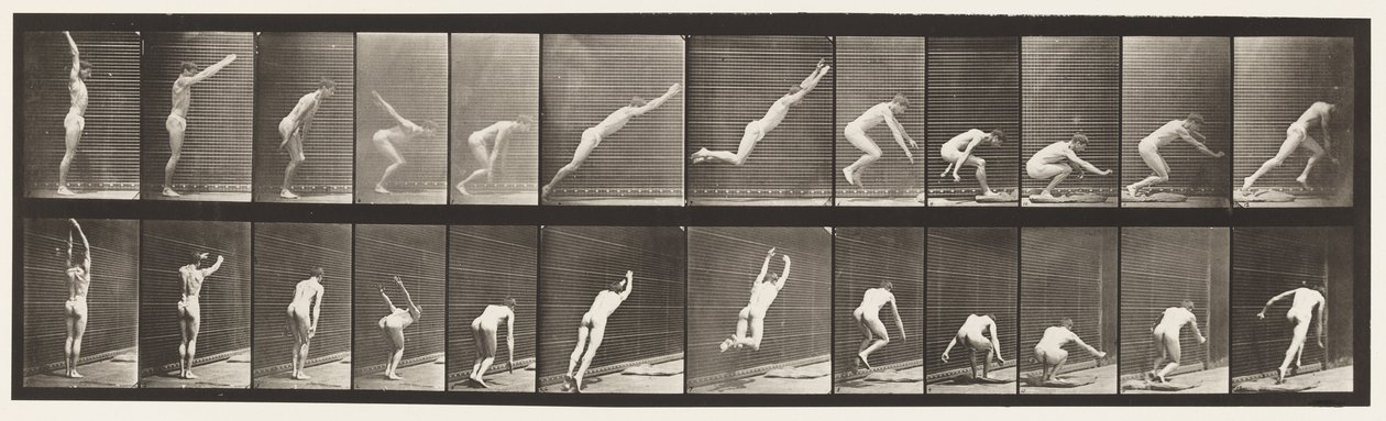 Tafel 162. Springen; Weitsprung von Eadweard Muybridge