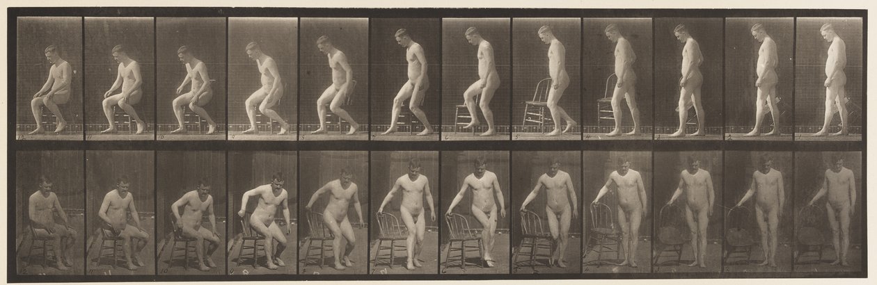 Tafel 236. Stuhl platzieren und sich hinsetzen von Eadweard Muybridge