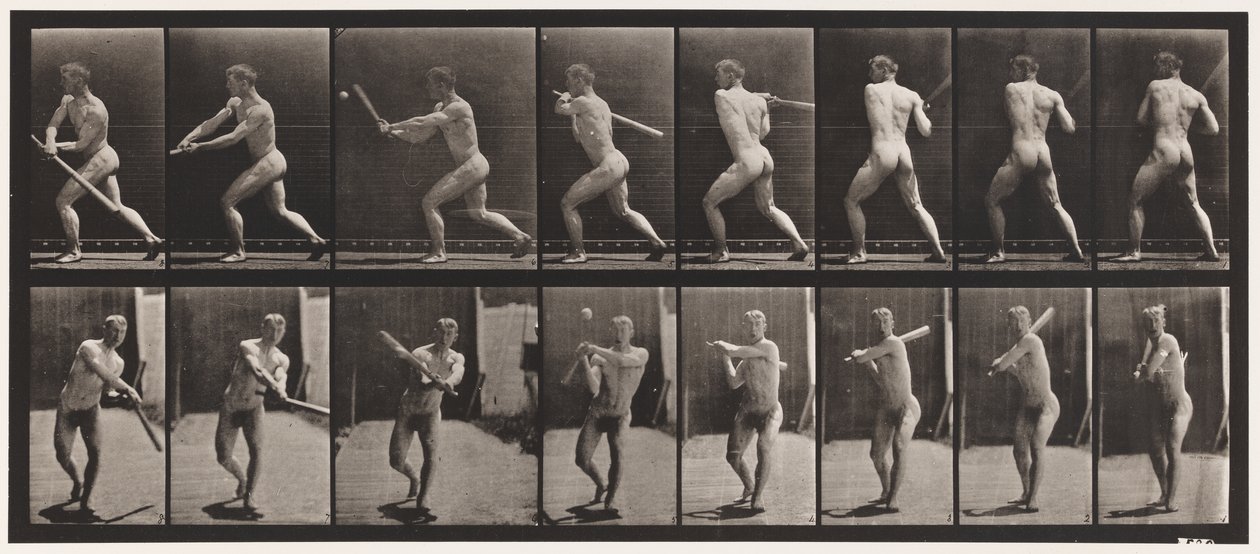 Tafel 278. Baseball; Schlagen von Eadweard Muybridge