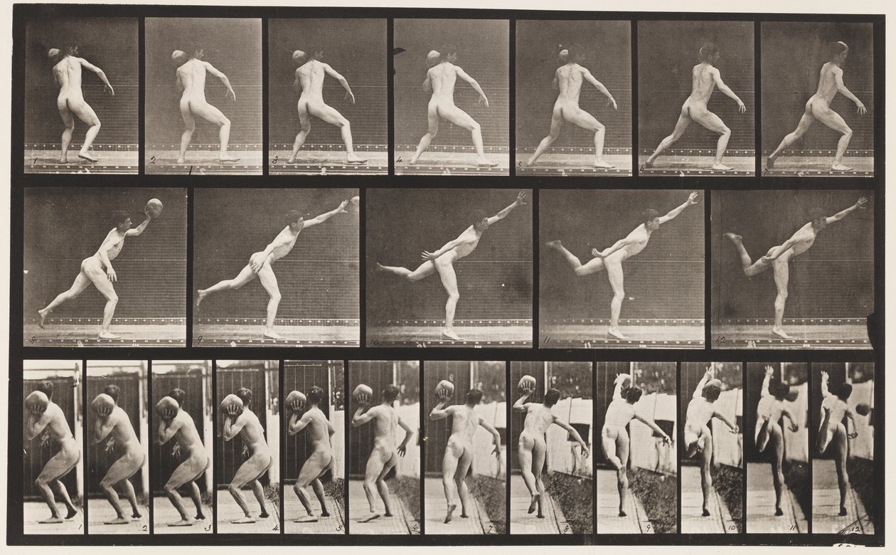 Tafel 316. Einen 20-Pfund-Stein heben, 1885 von Eadweard Muybridge