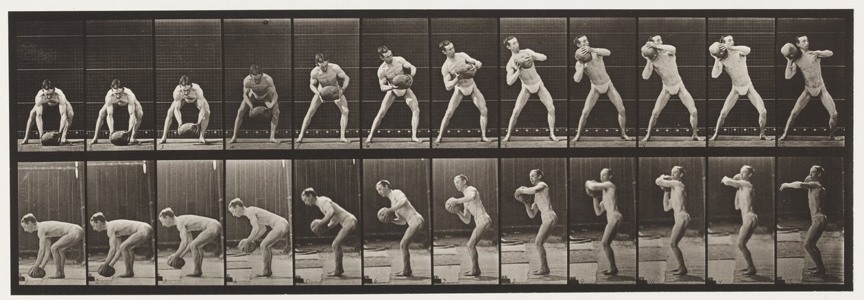 Tafel 318. Einen 75-Pfund-Stein heben von Eadweard Muybridge