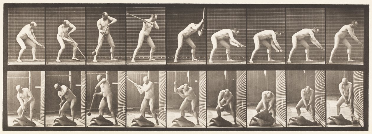 Tafel 396. Mit einem Hammer schlagen von Eadweard Muybridge