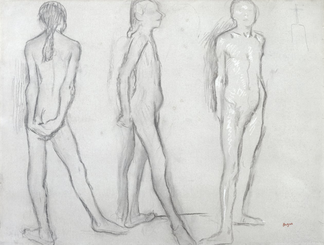 Drei Studien einer nackten Tänzerin von Edgar Degas