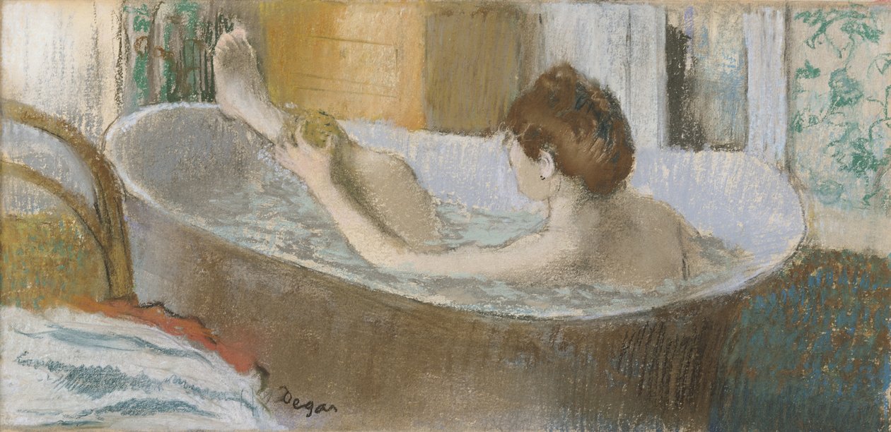 Frau in ihrer Badewanne, die ihr Bein wäscht, ca. 1883 von Edgar Degas