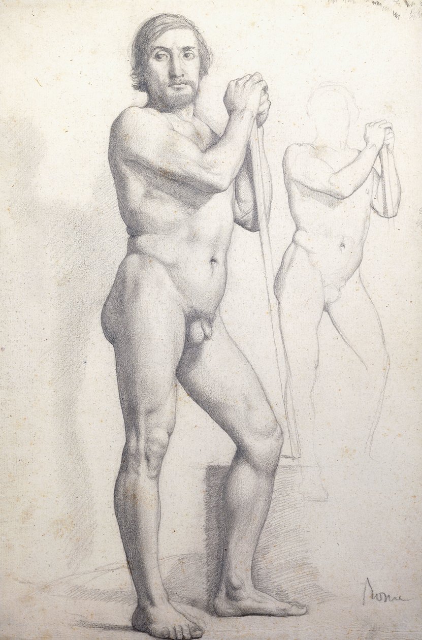 Stehender nackter Mann, ca. 1856 von Edgar Degas