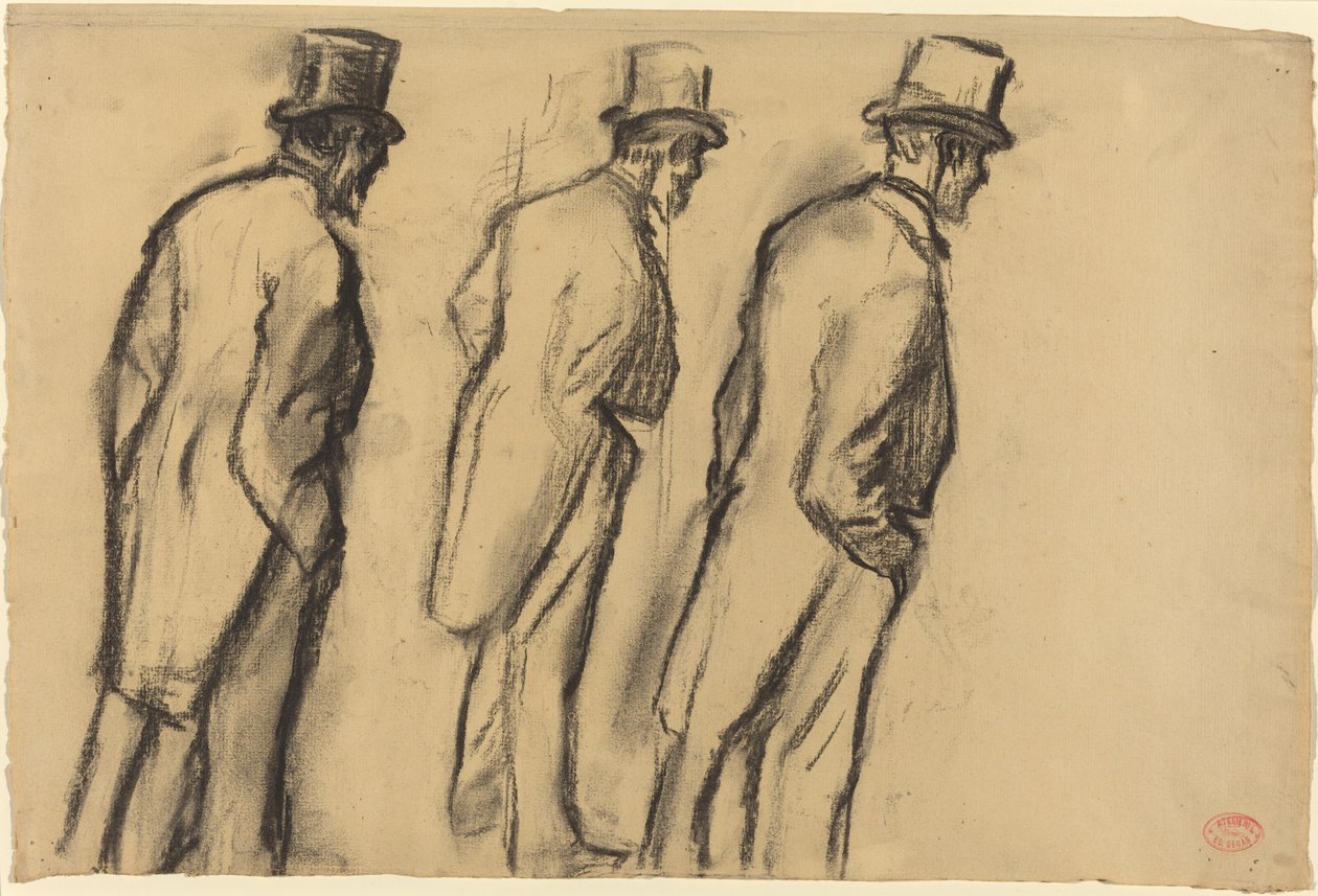 Drei Studien von Ludovic Halévy im Stehen von Edgar Degas