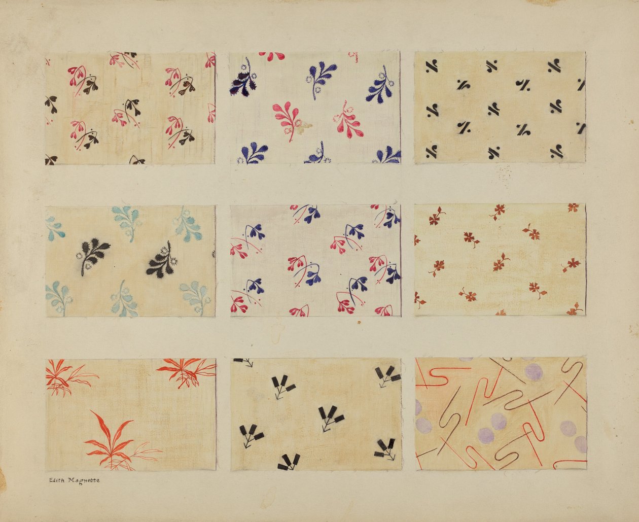 Gedruckte Quilt-Flicken von Edith Magnette