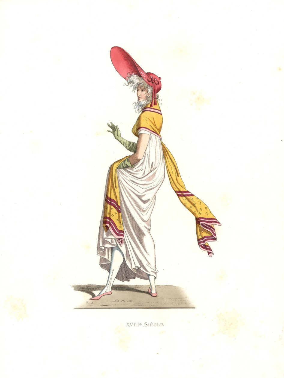 Modische Frau Merveilleuse, Frankreich von Edmond Lechevallier Chevignard