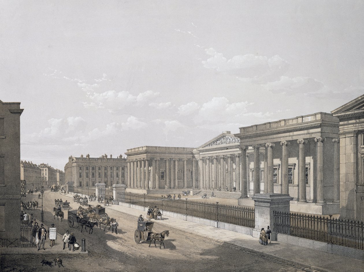 Das British Museum (lithographiert von William Simpson, 1852) von Edmund Walker