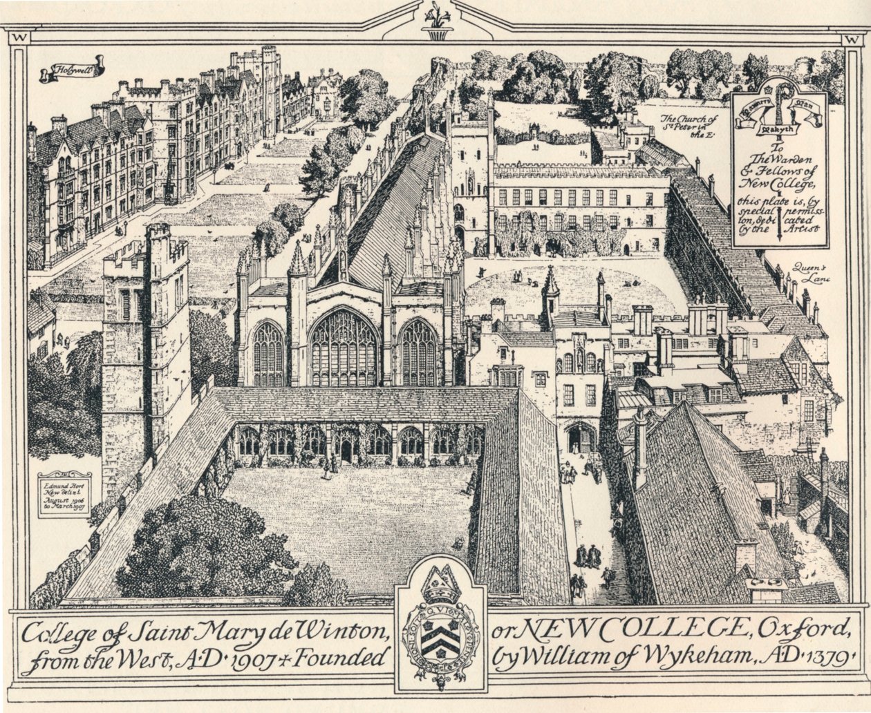 New College, Oxford, um 1905 von Edmund Hort New