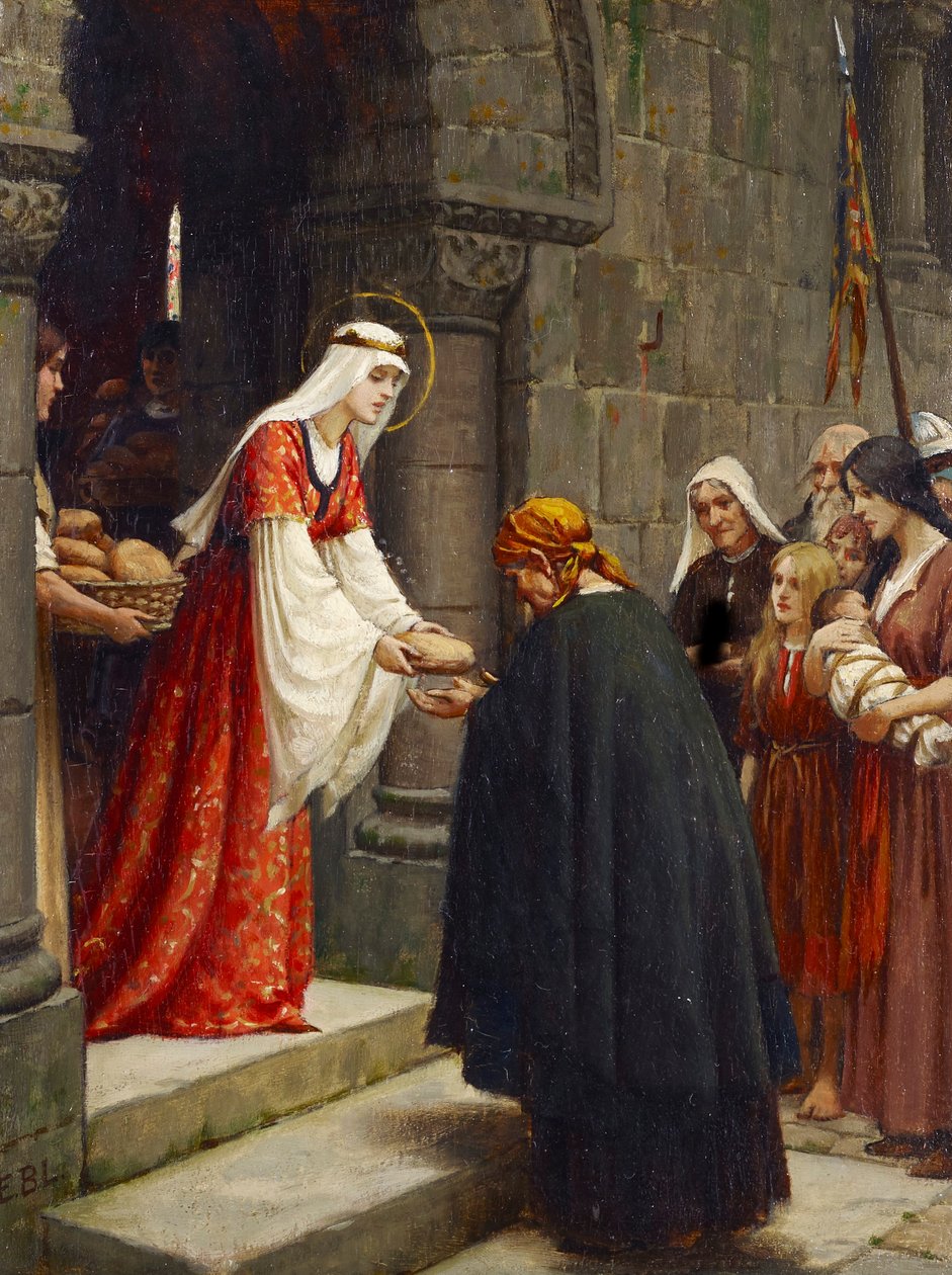 Die Barmherzigkeit der Heiligen Elisabeth von Ungarn von Edmund Leighton